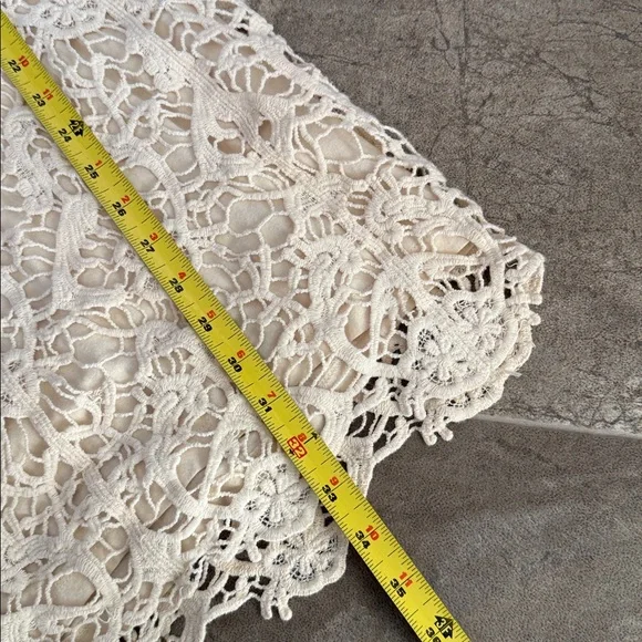 Temperance XS Elegant crochet Lace Sleeveless mini Dress cream - Picture 9 of 11